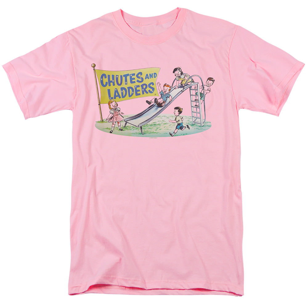 Chutes And Ladders Old School Mens T Shirt Pink Officially Licensed