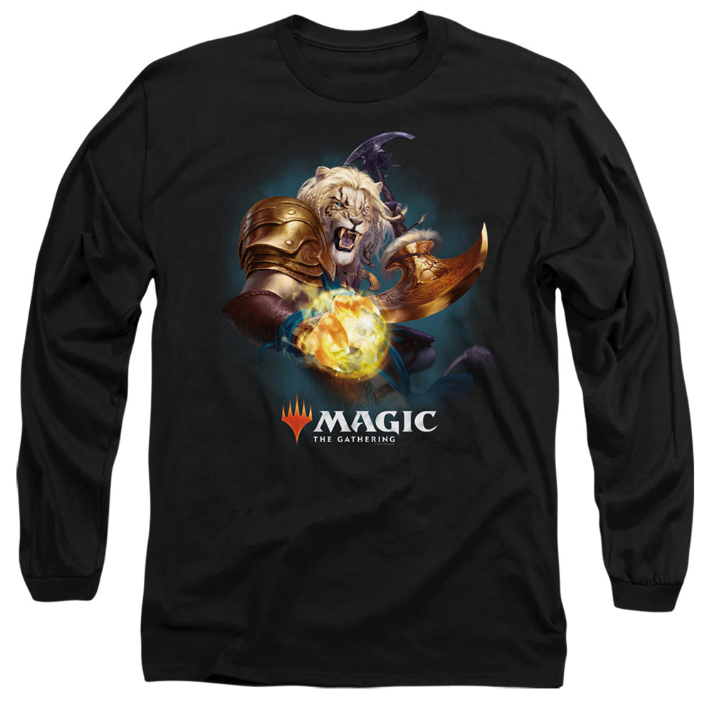 Magic The Gathering Ajani Mens Long Sleeve Shirt Black Officially Licensed