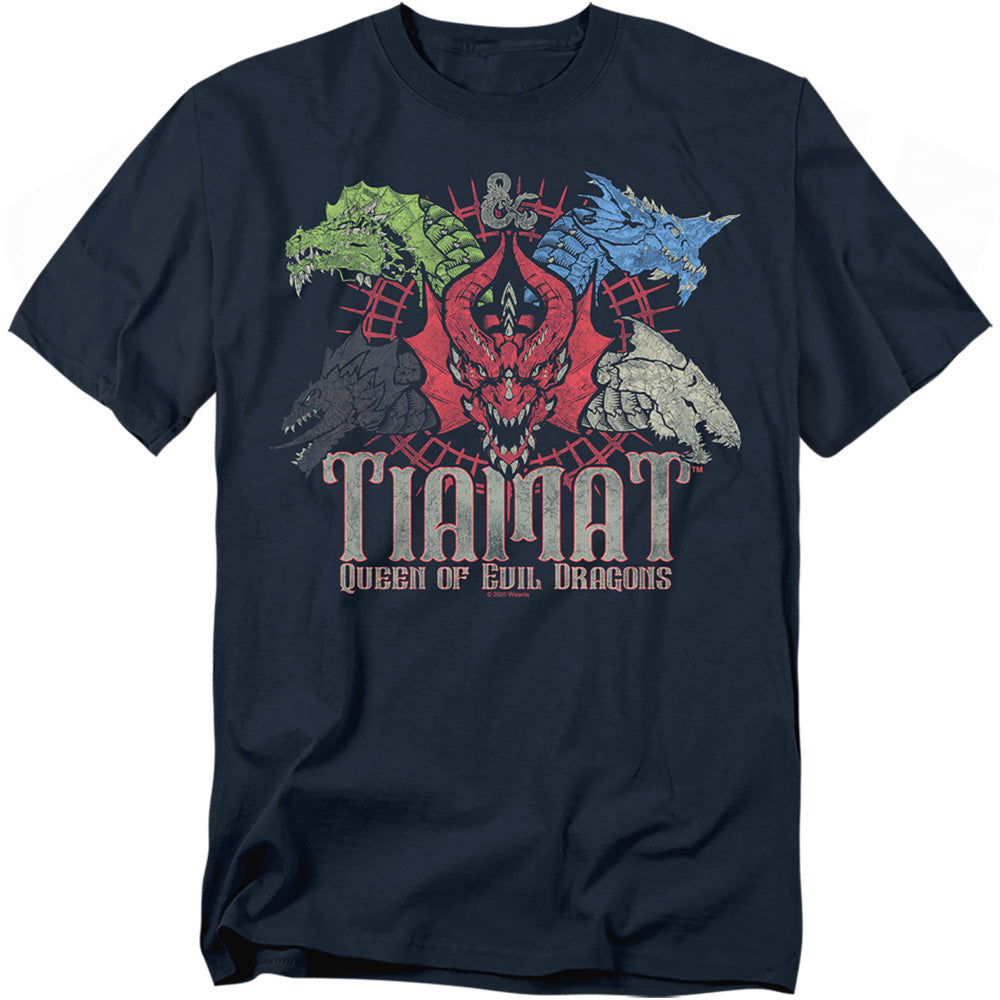 Dungeons And Dragons Tiamat Queen Of Evil Mens T Shirt Navy Officially Licensed