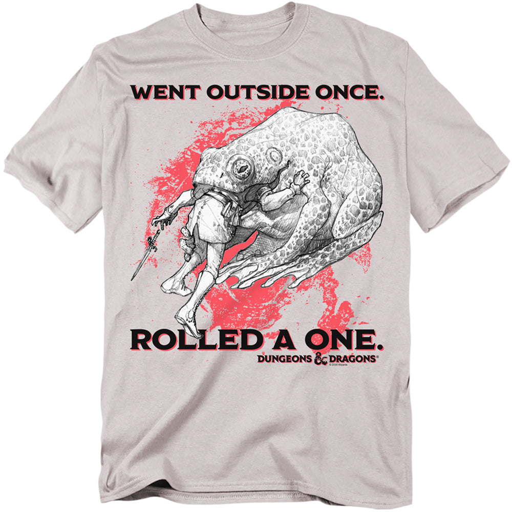 Dungeons And Dragons Rolled A One Mens T Shirt Silver Officially Licensed