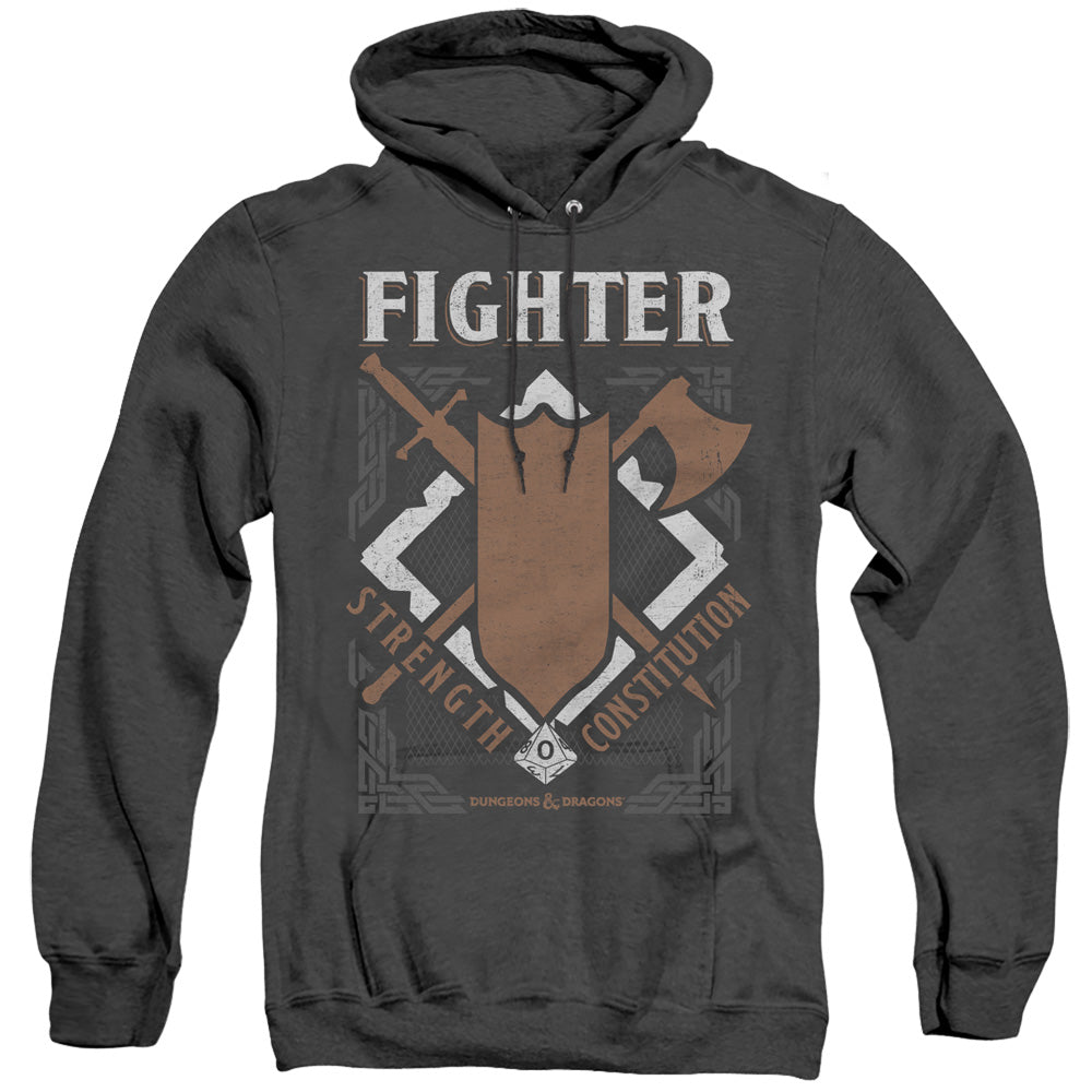Dungeons And Dragons Fighter Heather Mens Hoodie Black Officially Licensed