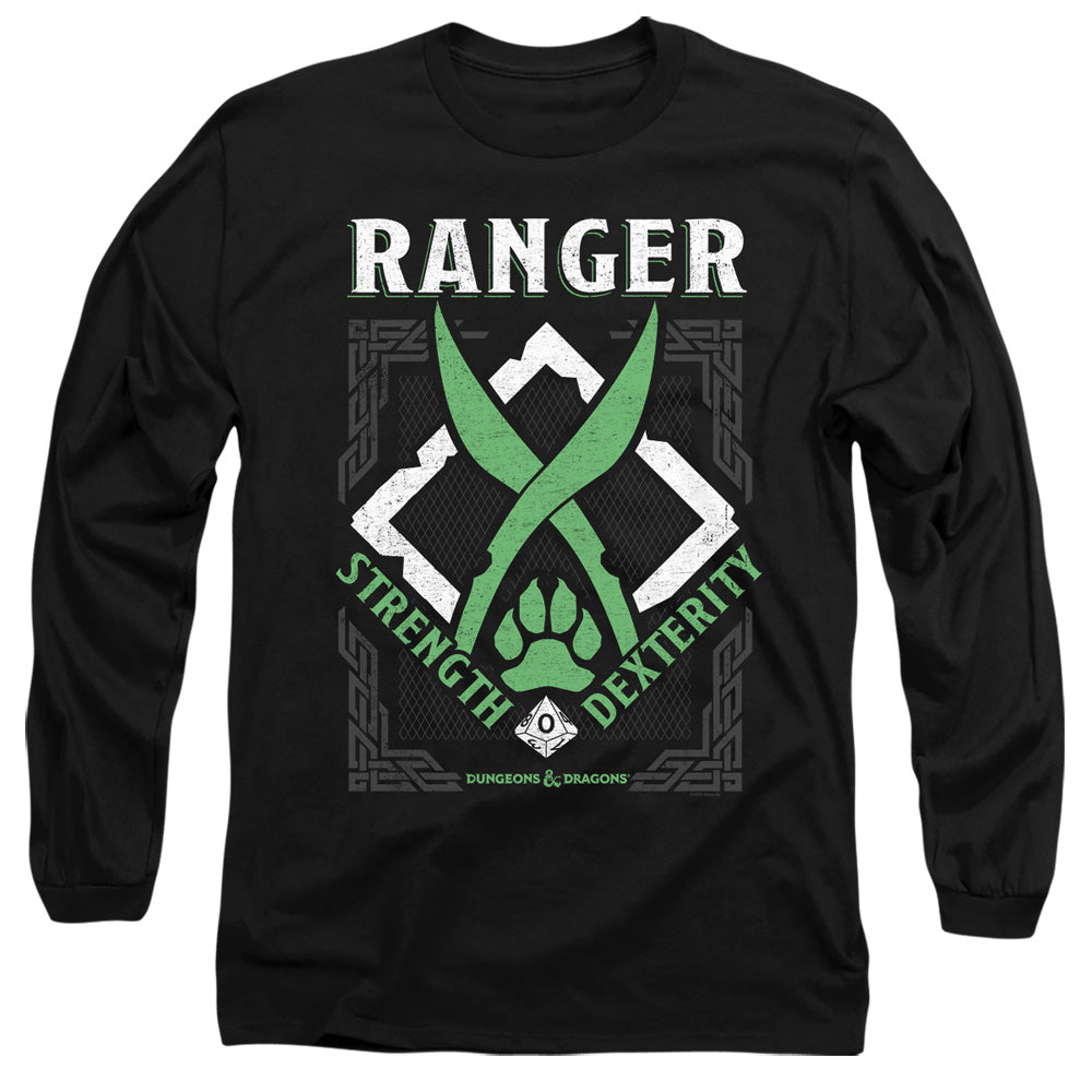 Dungeons And Dragons Ranger Mens Long Sleeve Shirt Black Officially Licensed