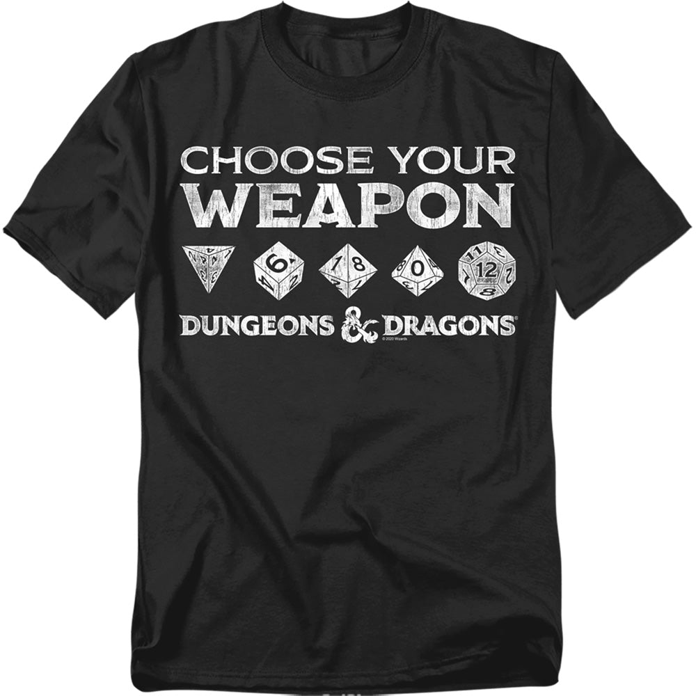 Dungeons And Dragons Choose Your Weapon Mens T Shirt Black Officially Licensed