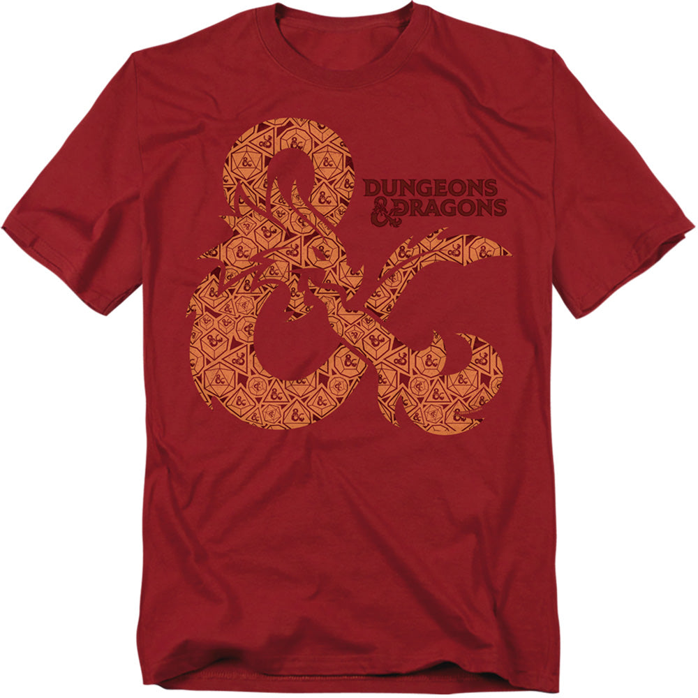 Dungeons And Dragons Dicey Ampersand Mens T Shirt Cardinal Officially Licensed