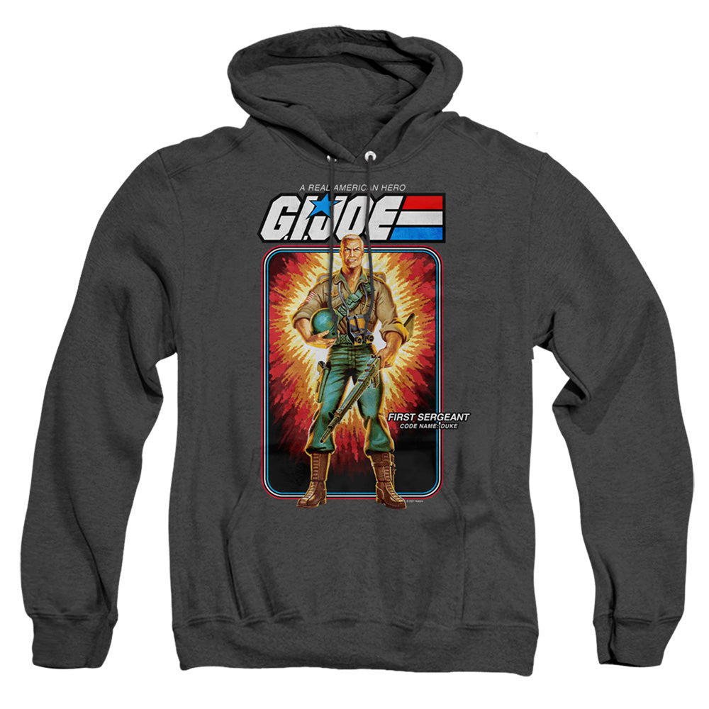 G.I. Joe Duke Card Heather Mens Hoodie Black Officially Licensed