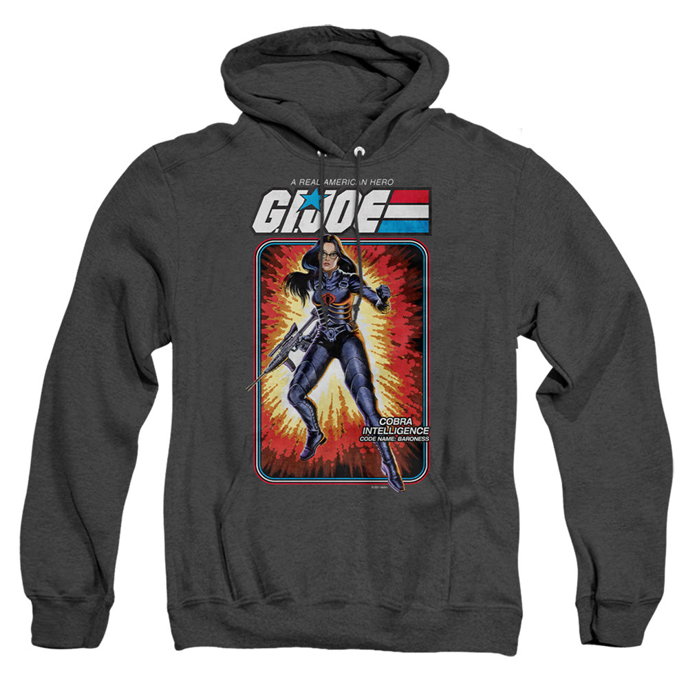 G.I. Joe Baroness Card Heather Mens Hoodie Black Officially Licensed