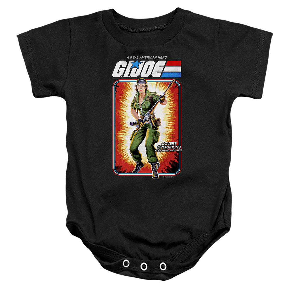G.I. Joe Lady Jaye Card Infant Baby Snapsuit Black Officially Licensed