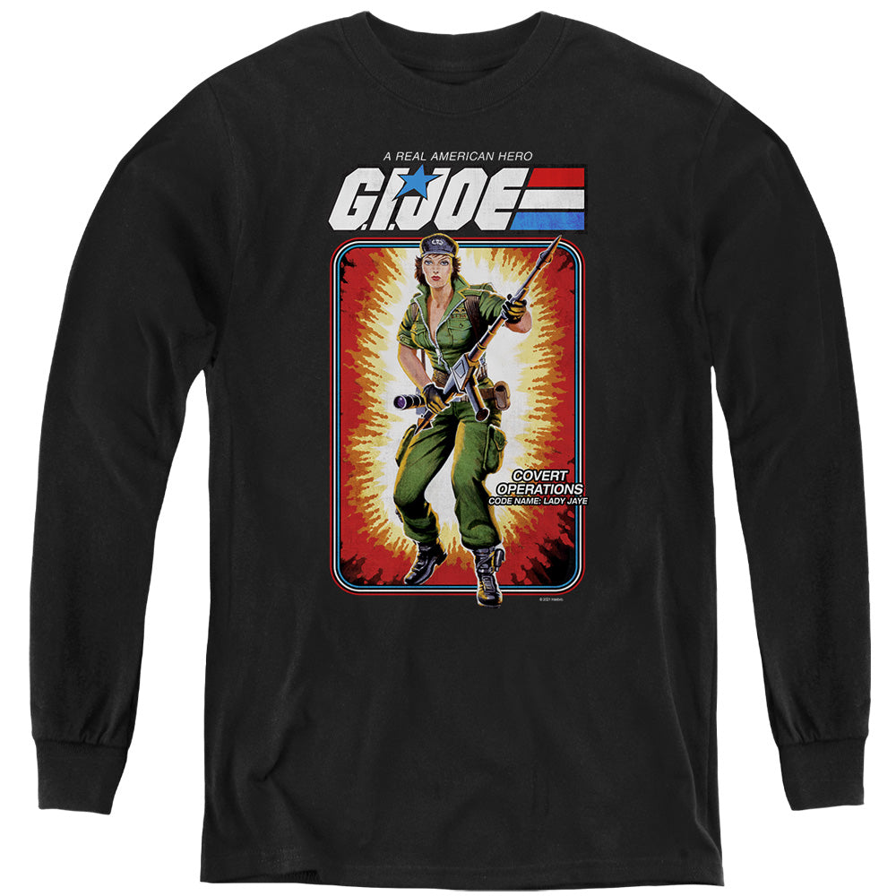 G.I. Joe Lady Jaye Card Long Sleeve Kids Youth T Shirt Black Officially Licensed