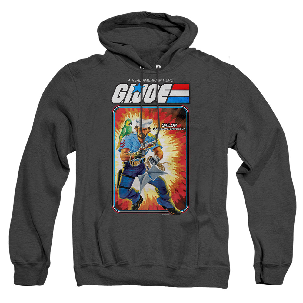 G.I. Joe Shipwreck Card Heather Mens Hoodie Black Officially Licensed