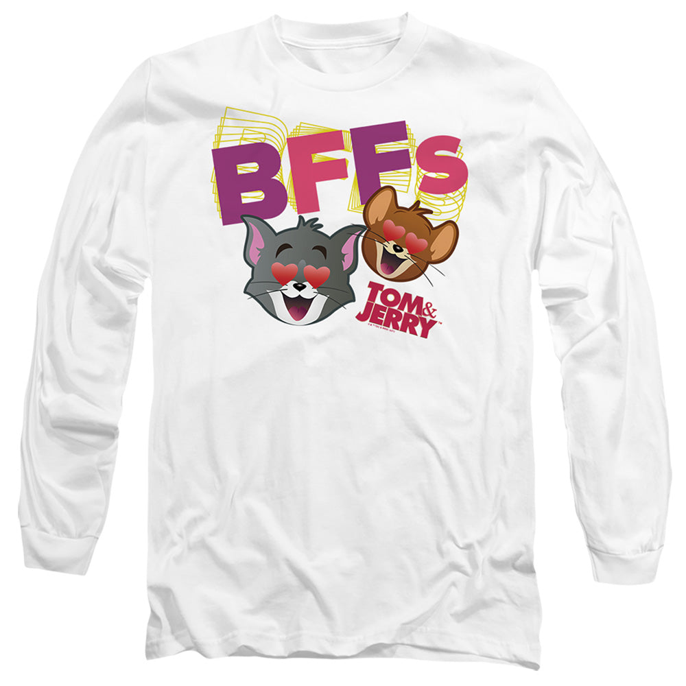 Tom And Jerry Movie Bffs Mens Long Sleeve Shirt White Officially Licensed
