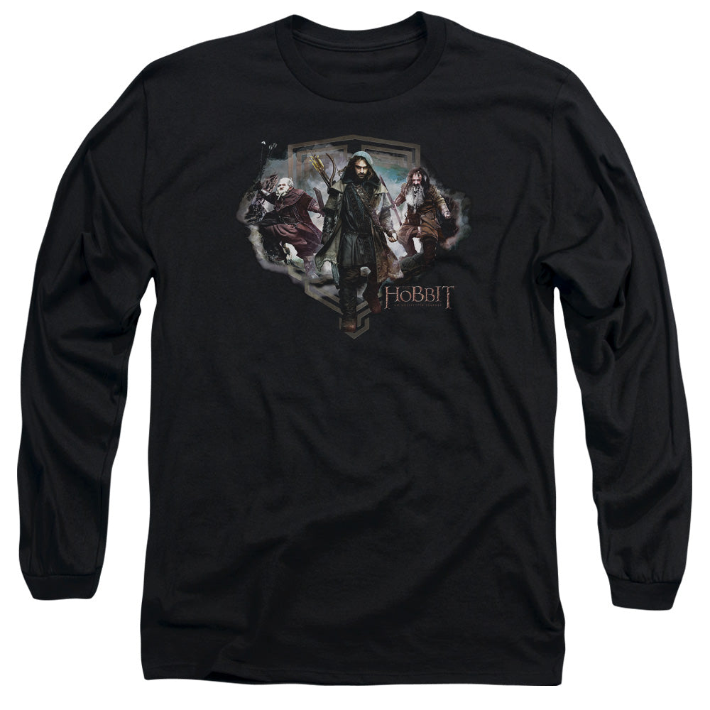 The Hobbit Three Dwarves Mens Long Sleeve Shirt Black Officially Licensed