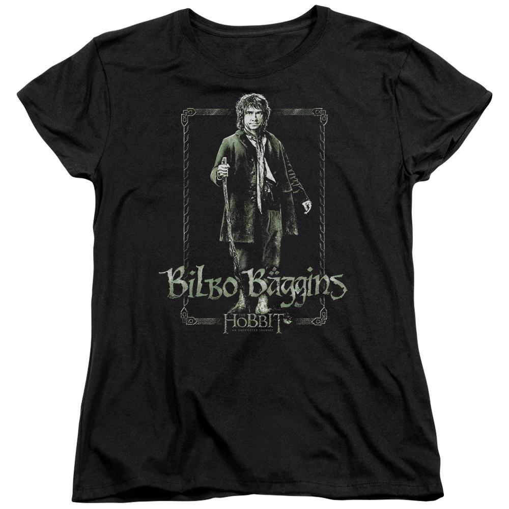 The Hobbit Bilbo Stare Womens T Shirt Black Officially Licensed
