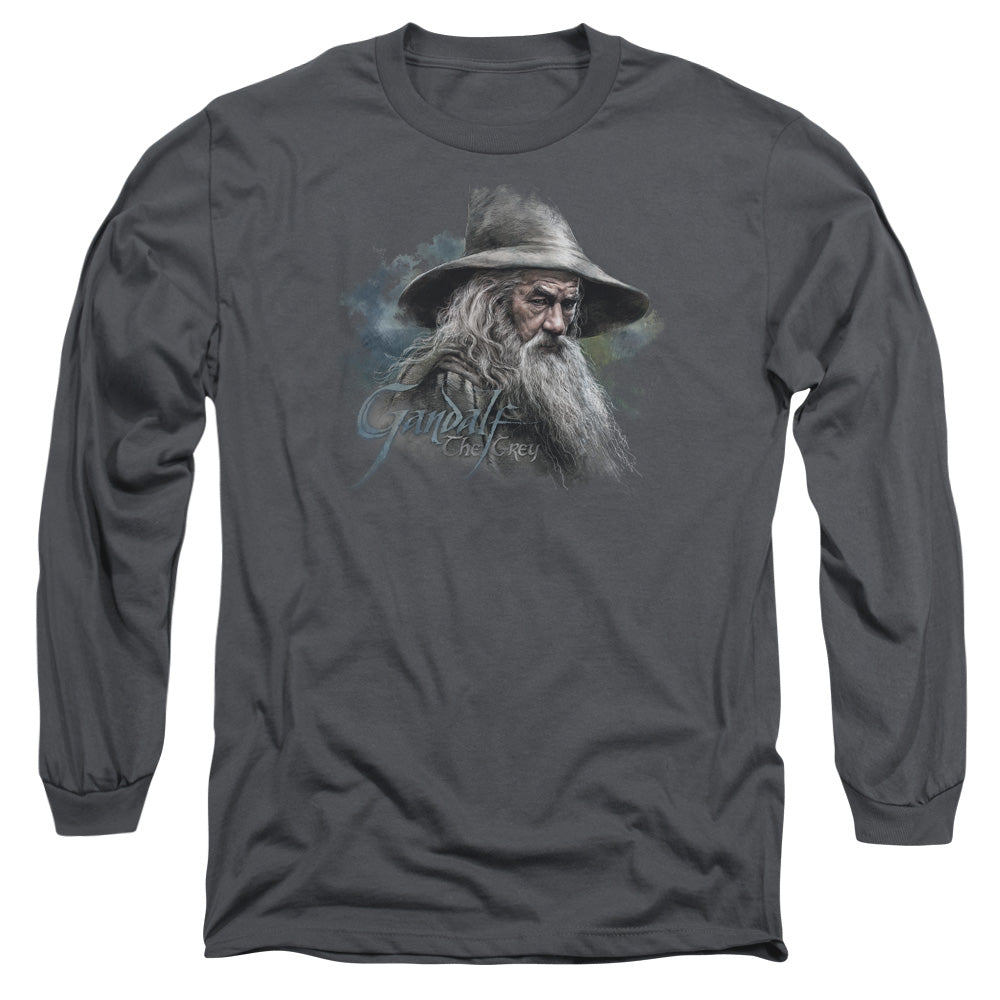 The Hobbit Gandalf The Grey Mens Long Sleeve Shirt Charcoal Officially Licensed