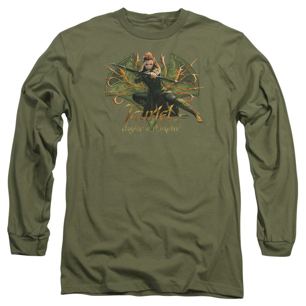 Hobbit Tauriel Mens Long Sleeve Shirt Military Green Officially Licensed