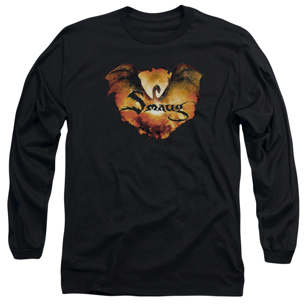 Hobbit Reign In Flame Mens Long Sleeve Shirt Black Officially Licensed