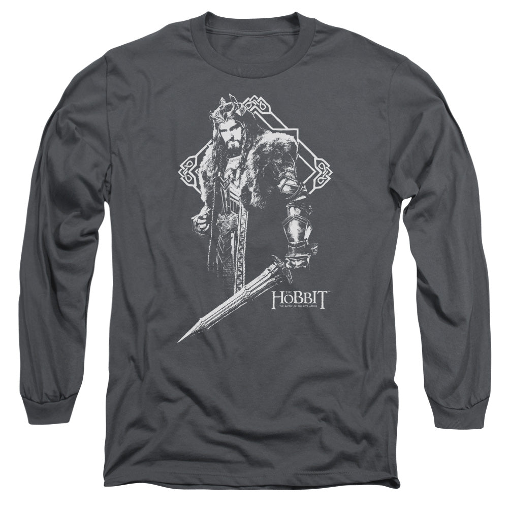 Hobbit King Thorin Mens Long Sleeve Shirt Charcoal Officially Licensed