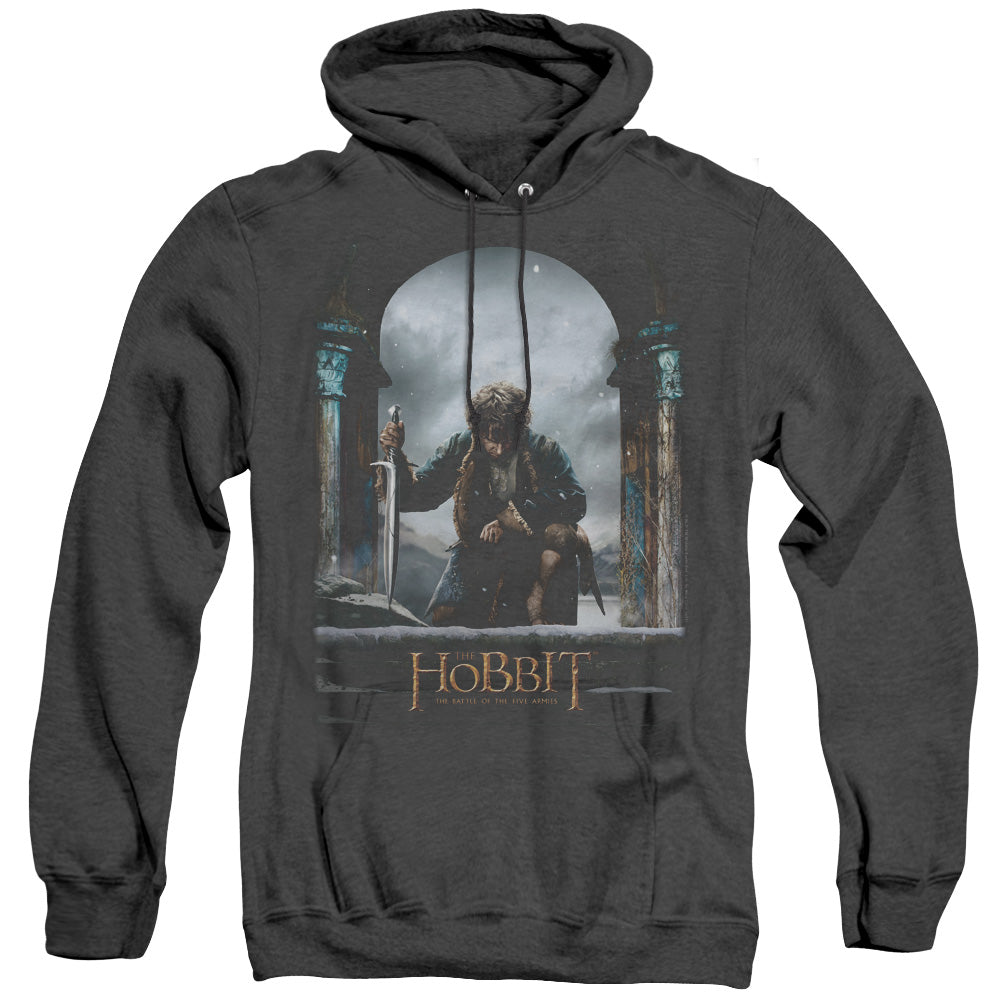 The Hobbit Bilbo Poster Heather Mens Hoodie Black Officially Licensed