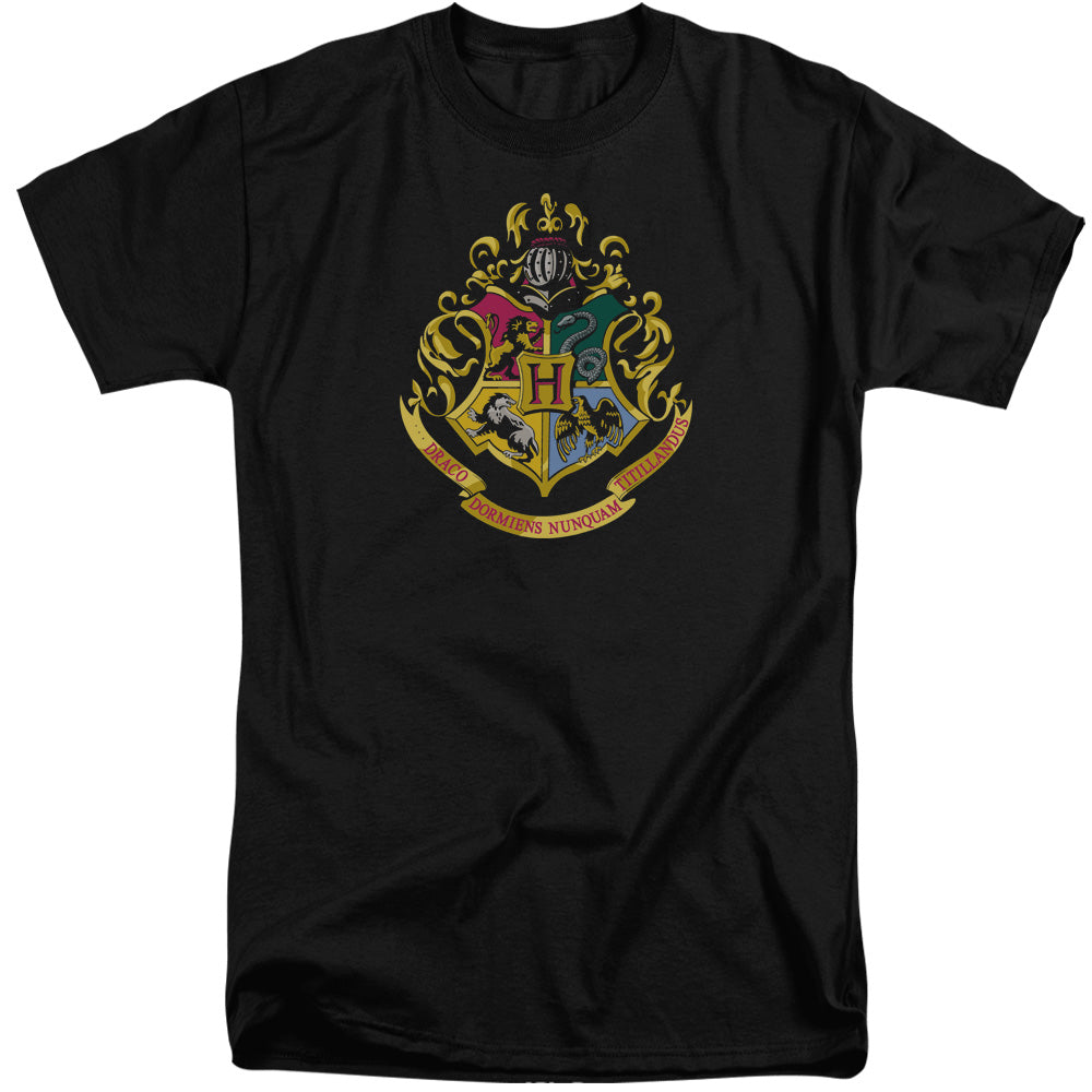 Harry Potter Hogwarts Crest Mens Tall T Shirt Black Officially Licensed