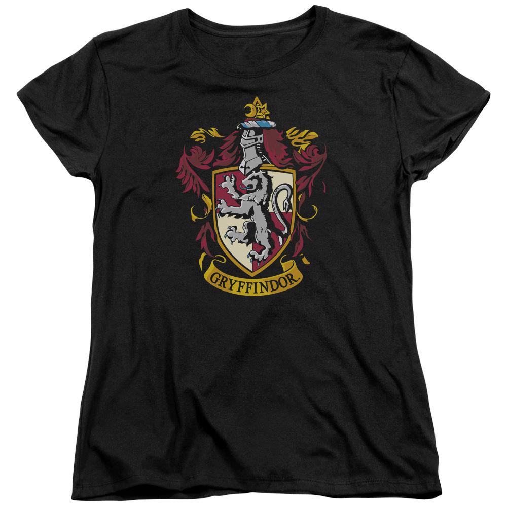 Harry Potter Gryffindor Crest Womens T Shirt Black Officially Licensed