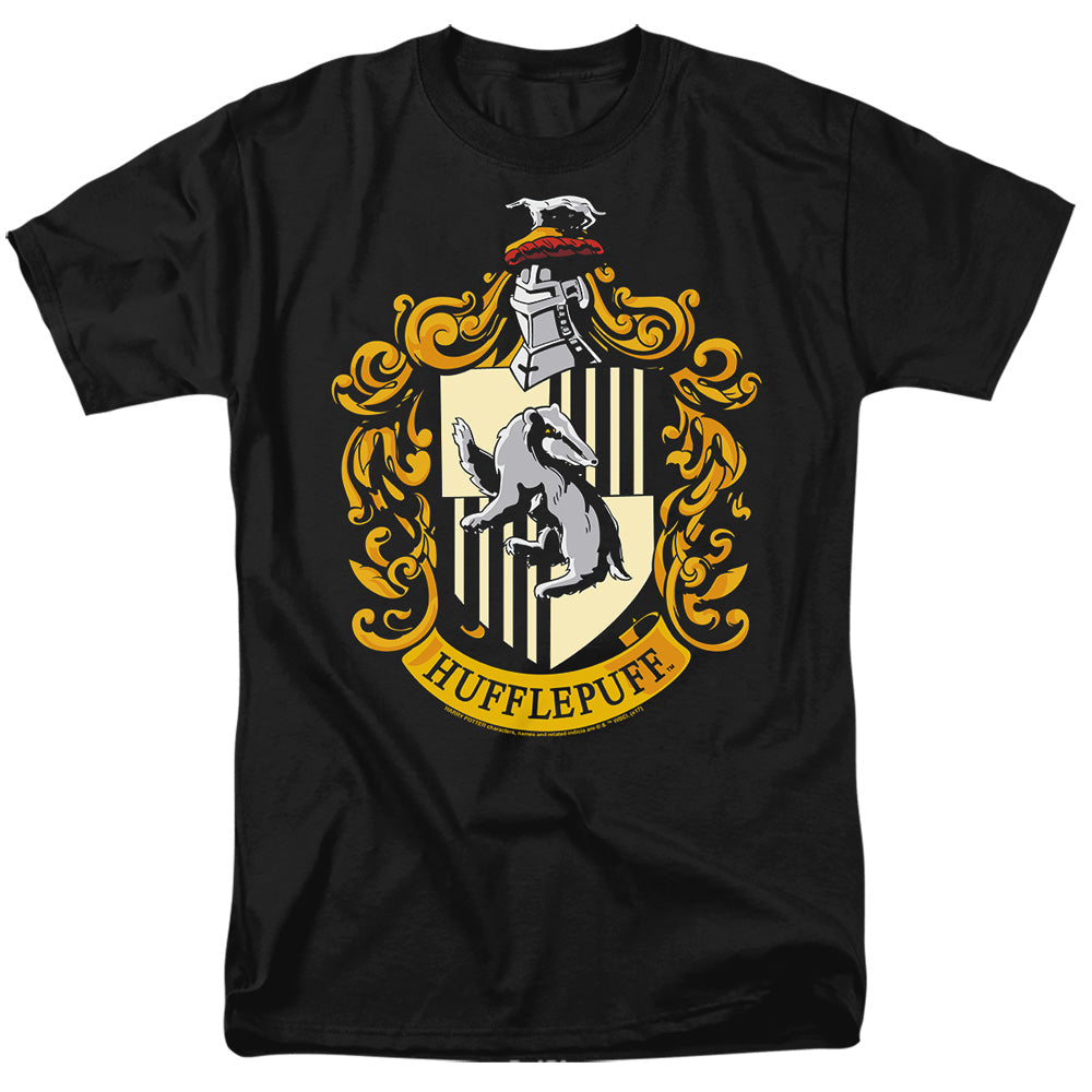 Harry Potter Hufflepuff Crest Mens T Shirt Black Officially Licensed