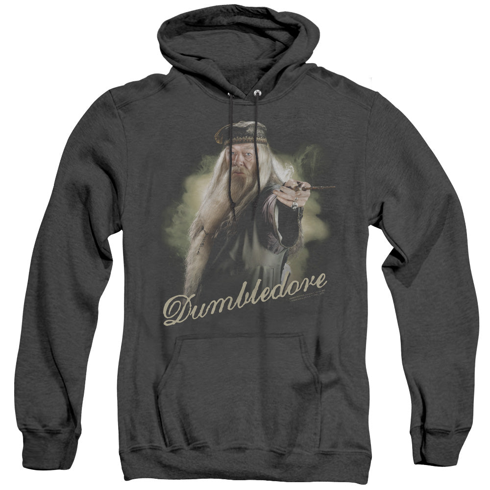 Harry Potter Dumbledore Wand Heather Mens Hoodie Black Officially Licensed