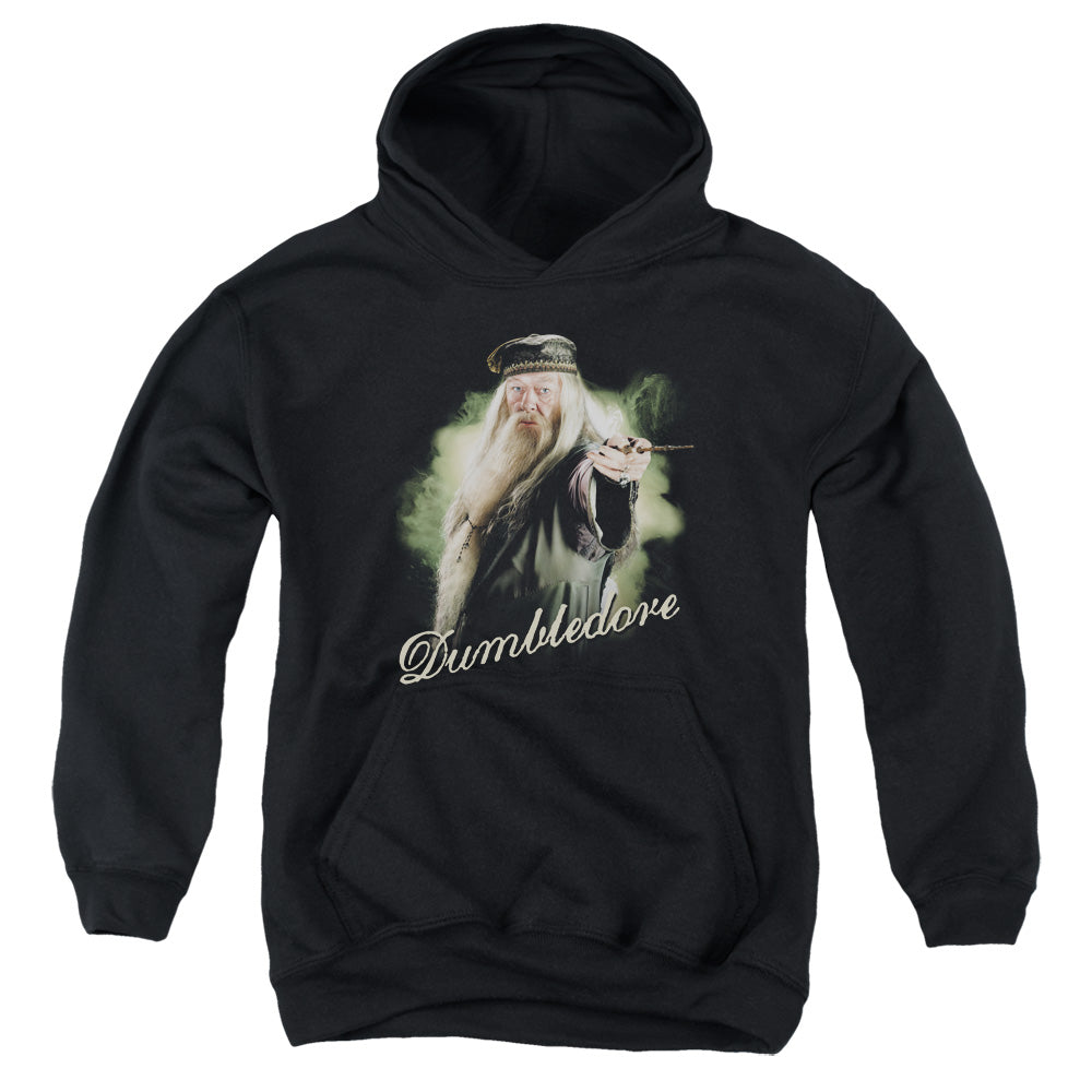 Harry Potter Dumbledore Wand Kids Youth Hoodie Black Officially Licensed