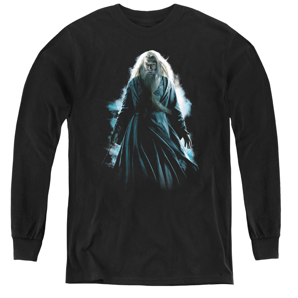 Harry Potter Dumbledore Burst Long Sleeve Kids Youth T Shirt Black Officially Licensed