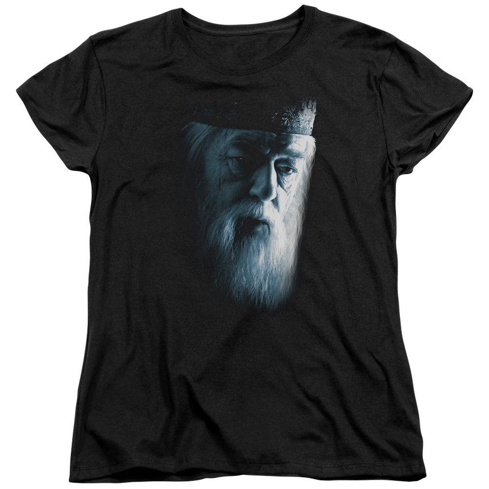 Harry Potter Dumbledore Face Womens T Shirt Black Officially Licensed