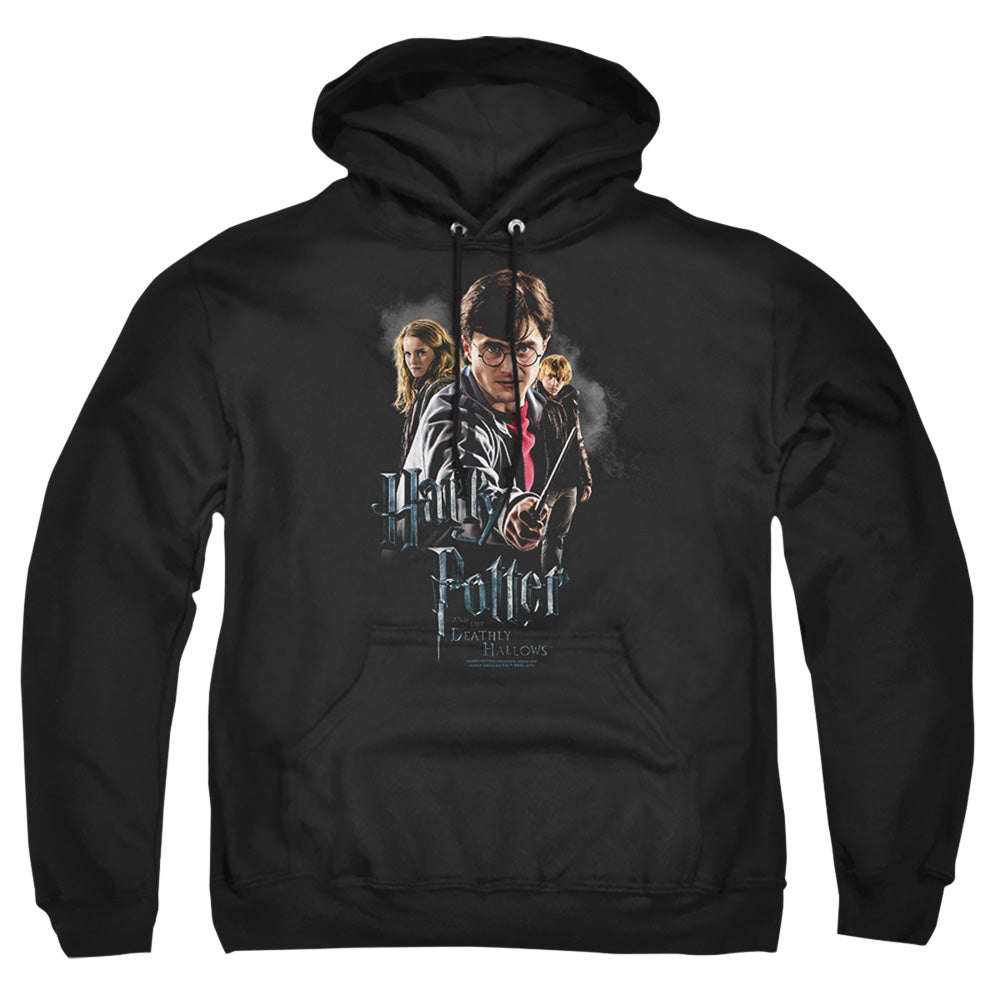 Harry Potter Deathly Hollows Cast Mens Hoodie Black Officially Licensed