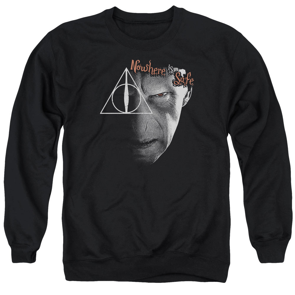 Harry Potter Nowhere Is Safe Mens Crewneck Sweatshirt Black Officially Licensed