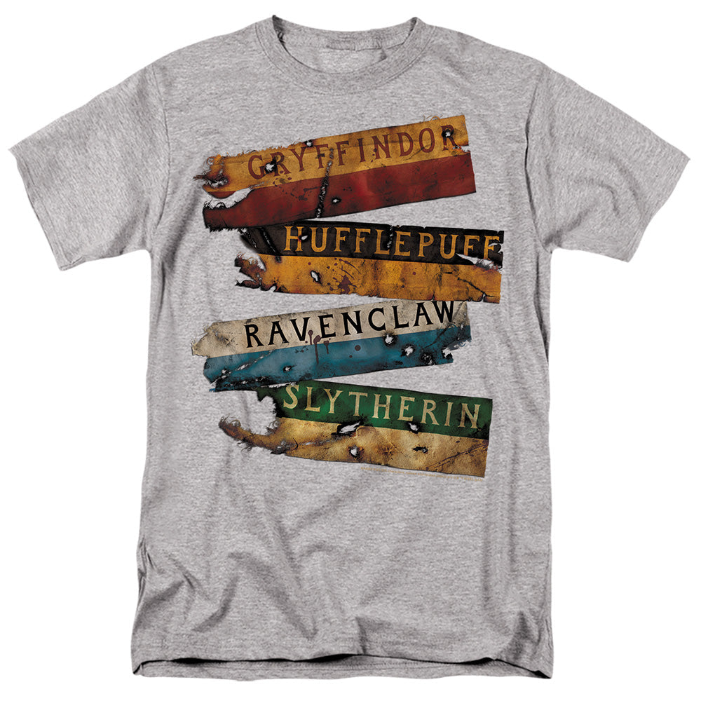 Harry Potter Burnt Banners Mens T Shirt Charcoal Officially Licensed