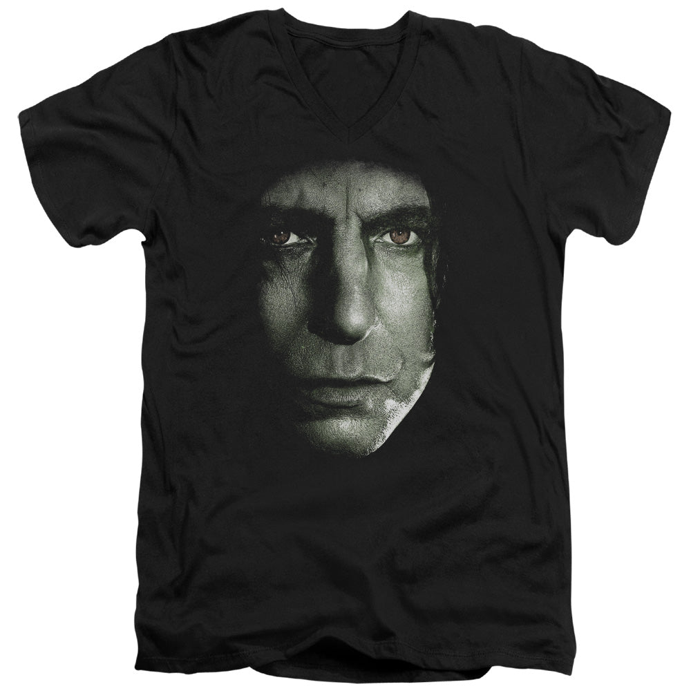Harry Potter Snape Head Mens Slim Fit V-Neck T Shirt Black Officially Licensed