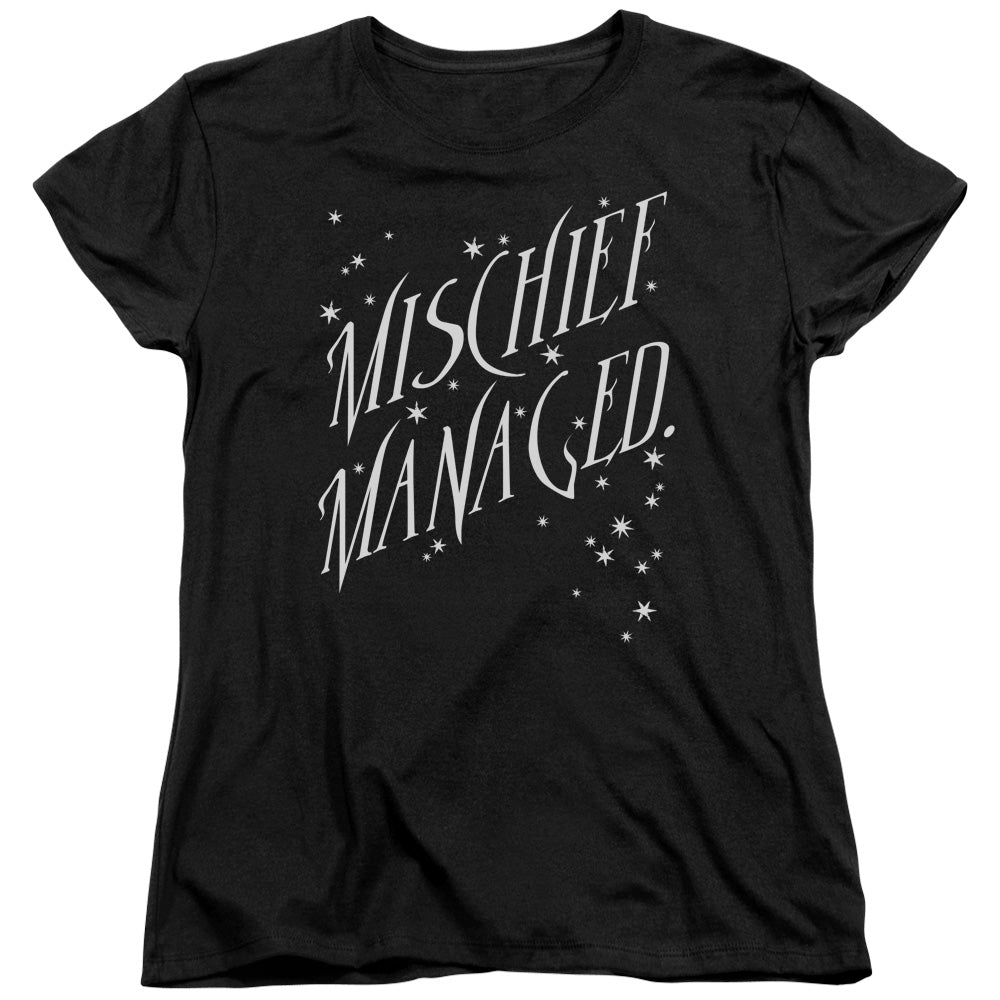 Harry Potter Mischief Managed 4 Womens T Shirt Black Officially Licensed
