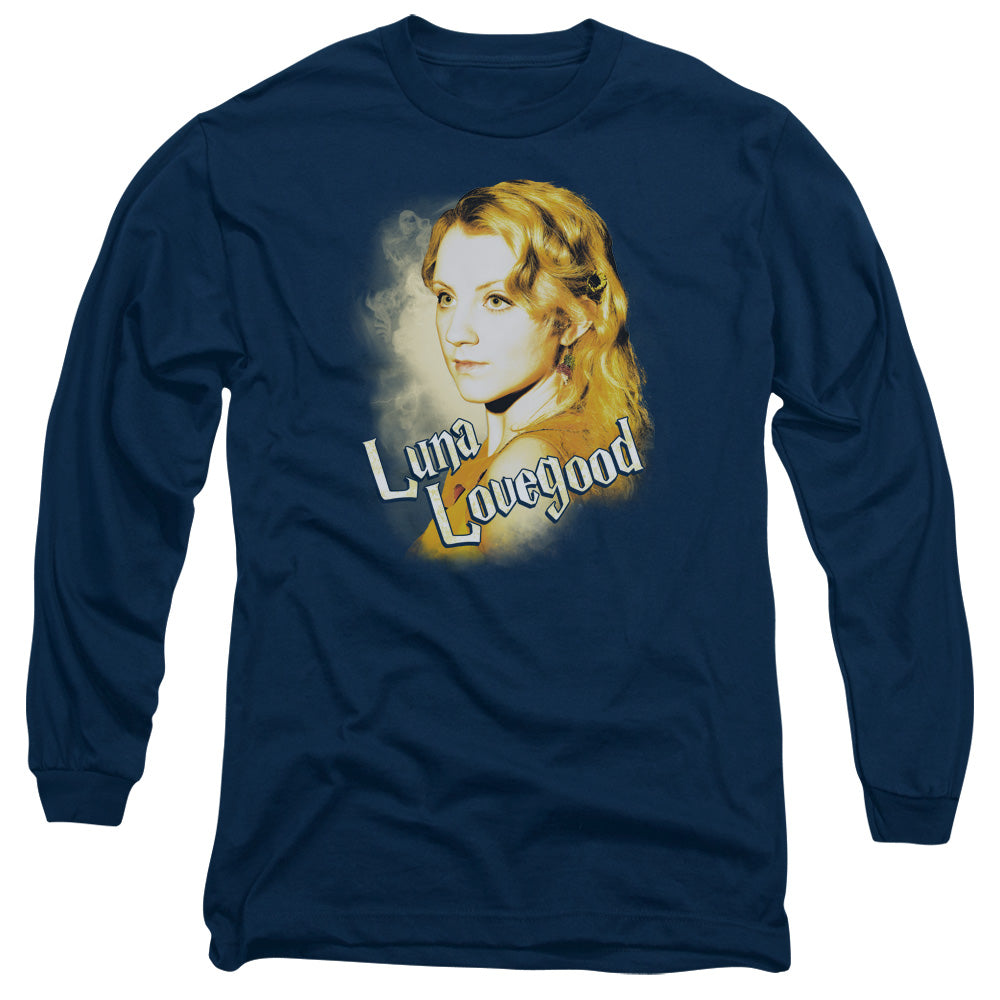 Harry Potter Luna Closeup Mens Long Sleeve Shirt Navy Blue Officially Licensed