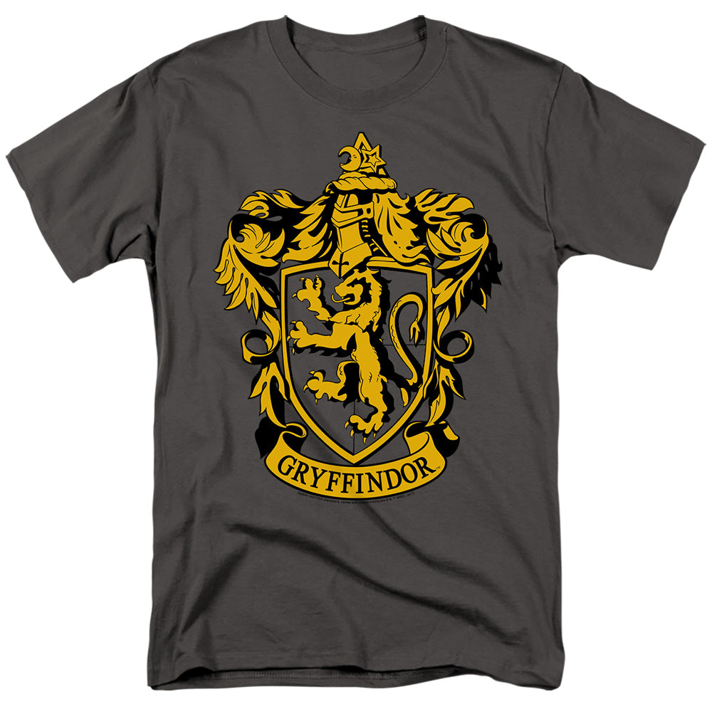 Harry Potter Gryffindor Crest Mens T Shirt Charcoal Officially Licensed