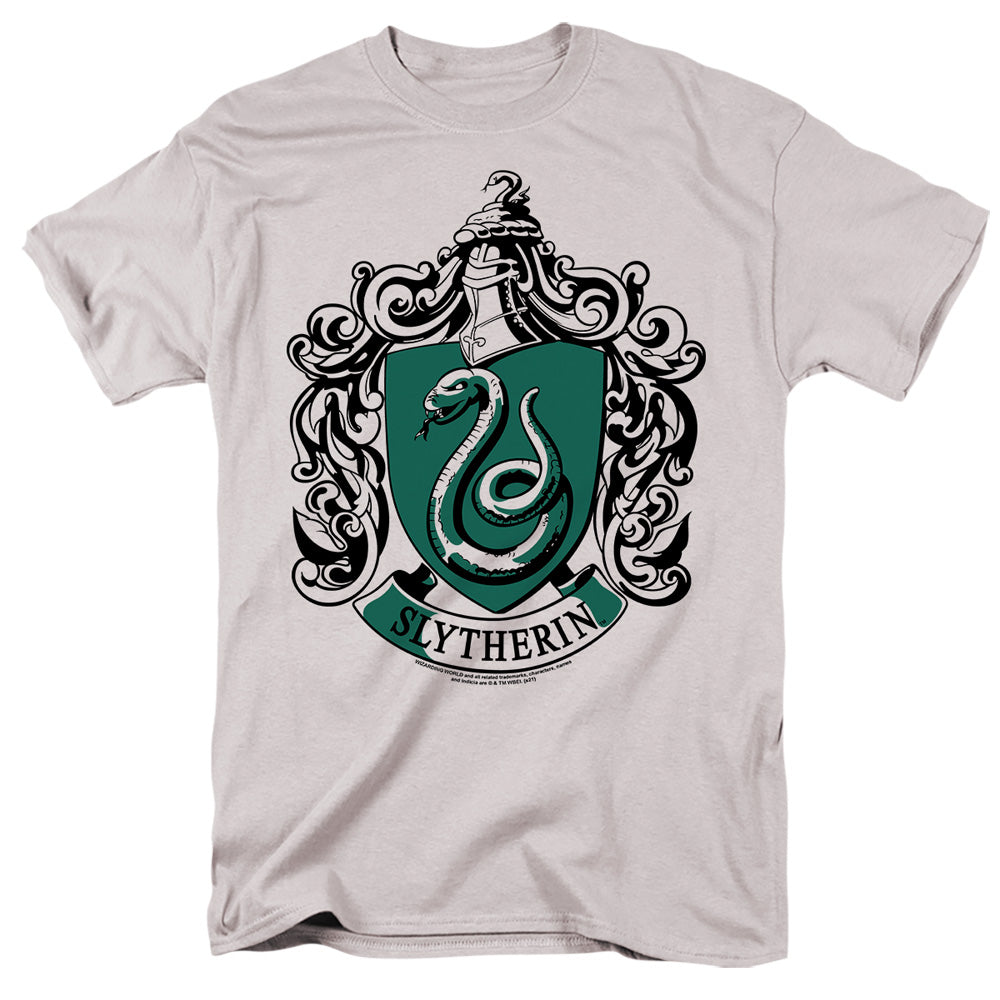 Harry Potter Slytherine Crest Mens T Shirt Silver Officially Licensed