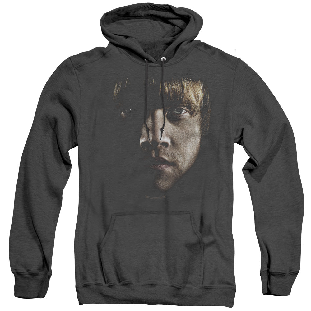 Harry Potter Ron Poster Head Heather Mens Hoodie Black Officially Licensed