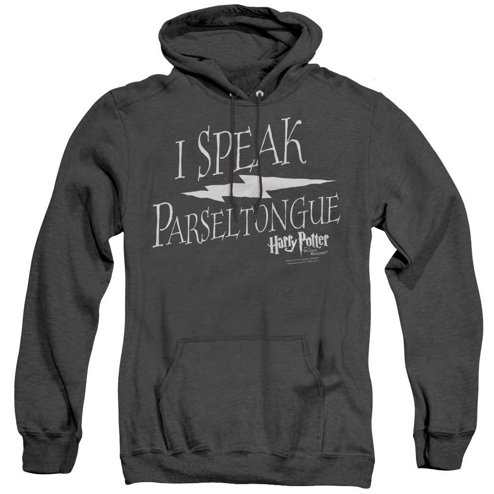 Harry Potter I Speak Parseltongue Mens Heather Hoodie Black Officially Licensed