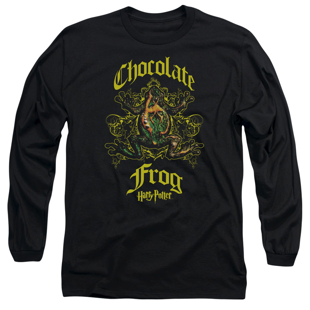 Harry Potter Chocolate Frog Mens Long Sleeve Shirt Black Officially Licensed Officially Licensed