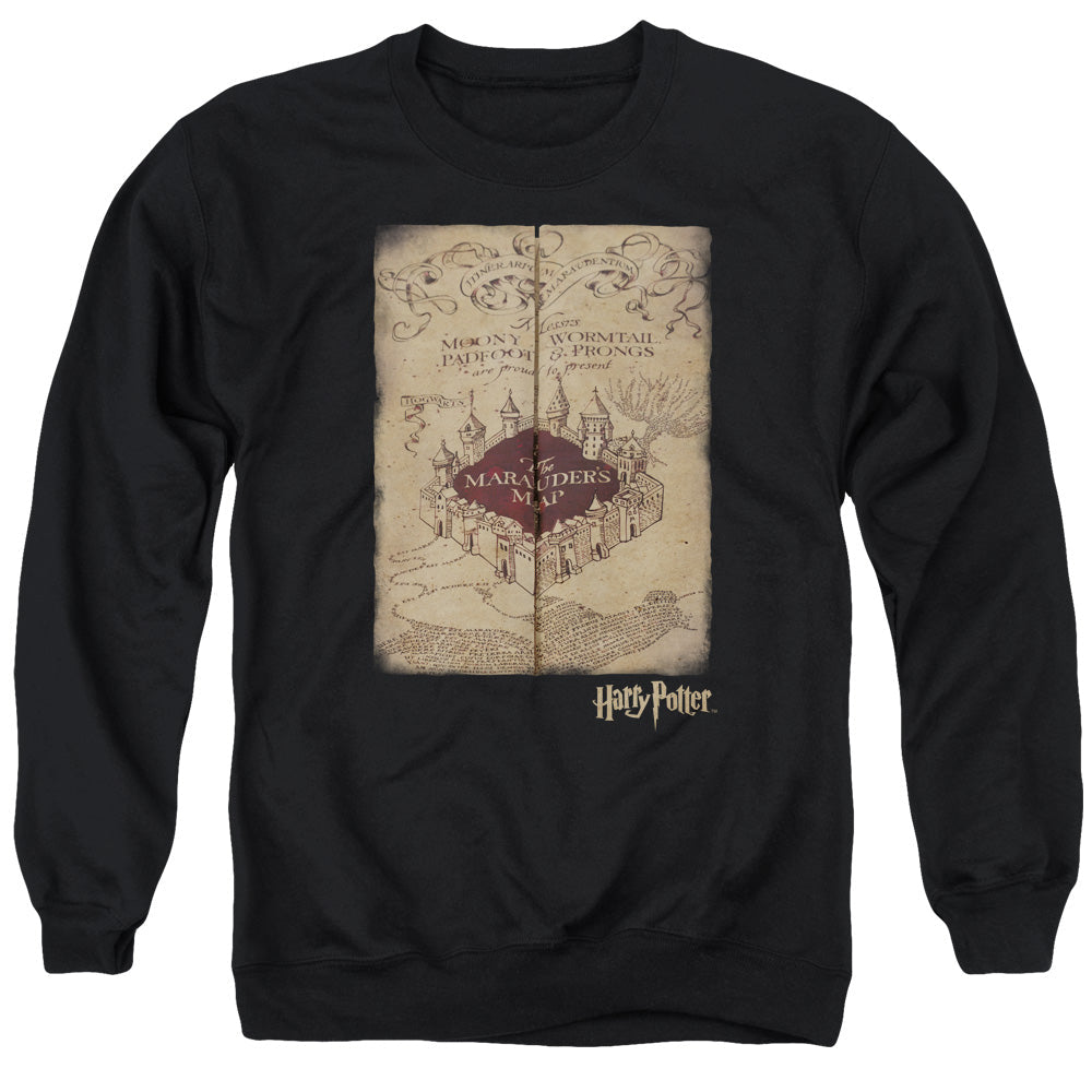 Harry Potter Marauders Map Mens Crewneck Sweatshirt Black Officially Licensed