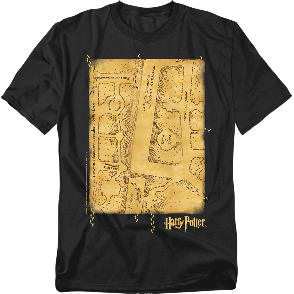 Harry Potter Marauders Map Interior Mens T Shirt Black Officially Licensed