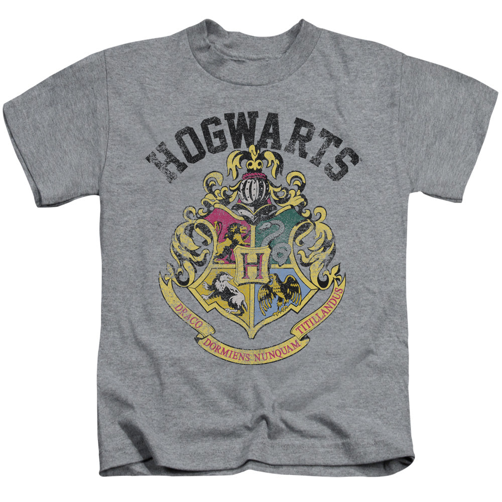 Harry Potter Hogwarts Crest Juvenile Kids Youth T Shirt Athletic Heather Officially Licensed