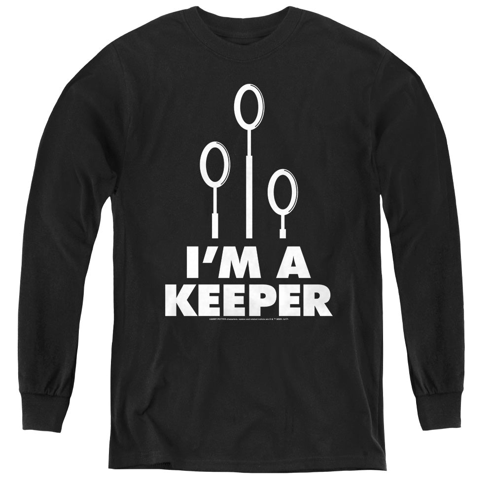 Harry Potter Keeper Long Sleeve Kids Youth T Shirt Black Officially Licensed