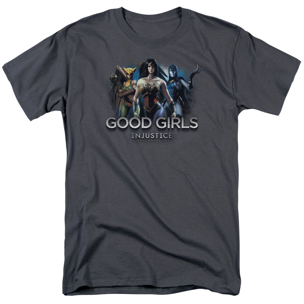 Injustice Gods Among Us Good Girls Mens T Shirt Charcoal Officially Licensed