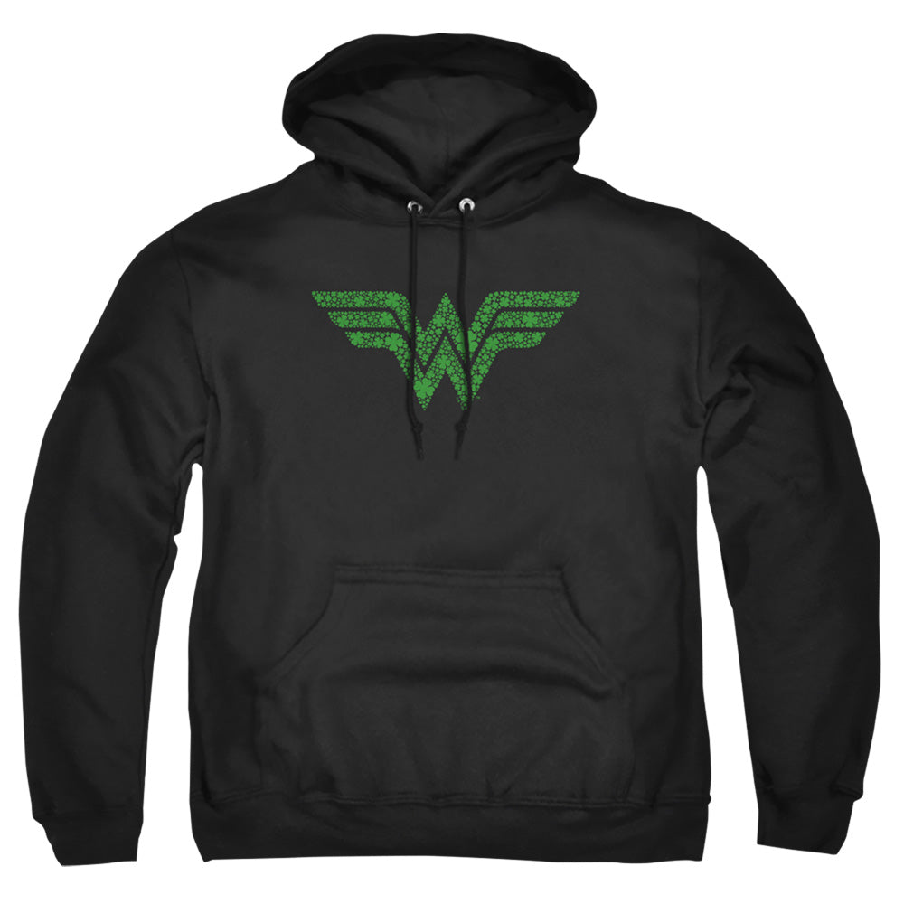 Wonder Woman St. Patrick'S Day Shamrock Logo Mens Hoodie Black Officially Licensed