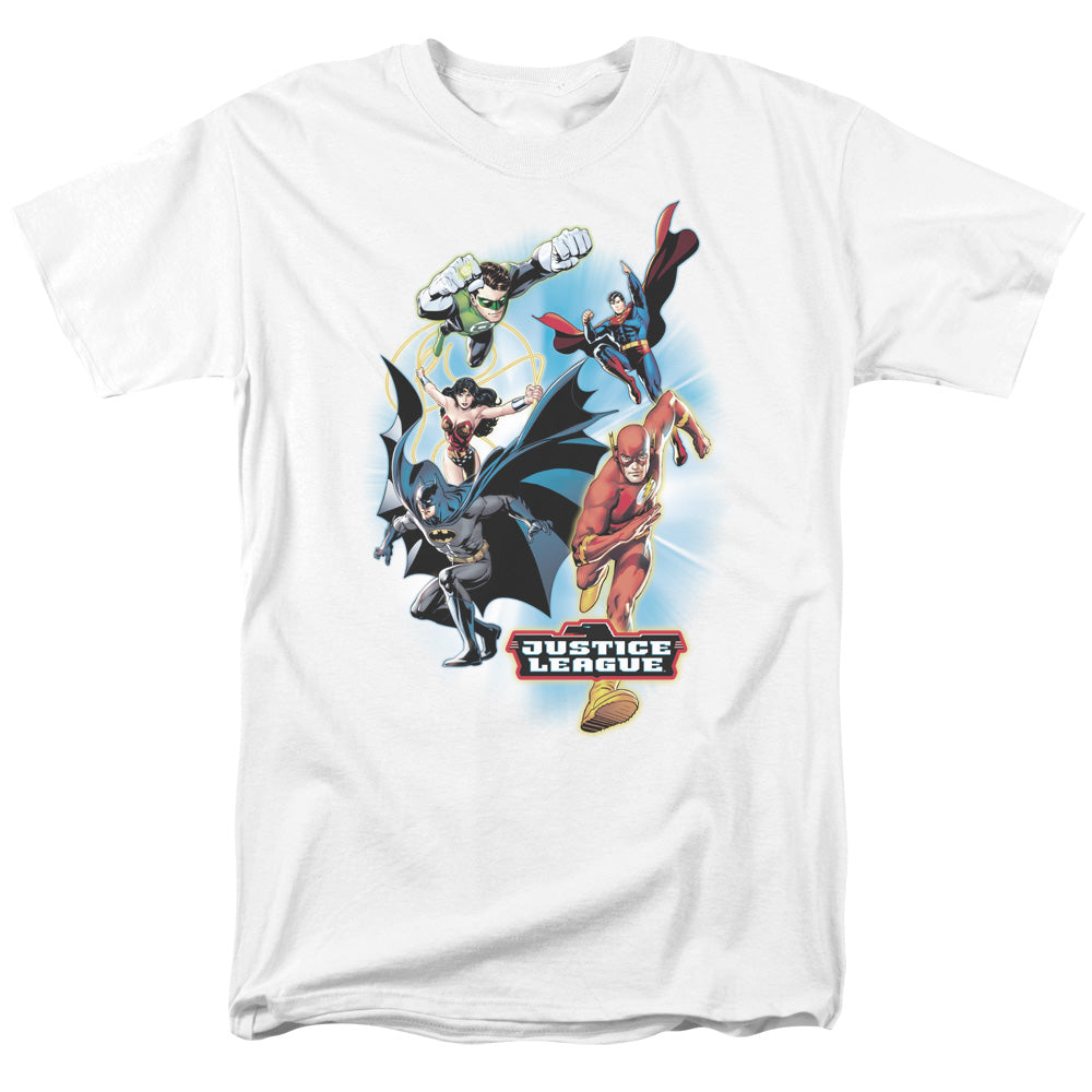 Justice League Of America At Your Service Mens T Shirt White Officially Licensed