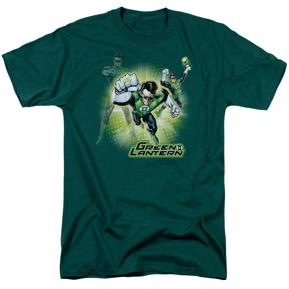 Justice League Of America Lantern Burst Mens T Shirt Hunter Green Officially Licensed