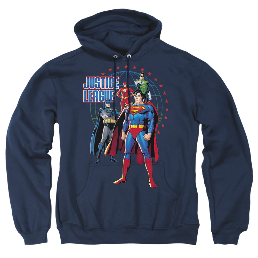 Justice League Of America Protectors Mens Hoodie Navy Officially Licensed