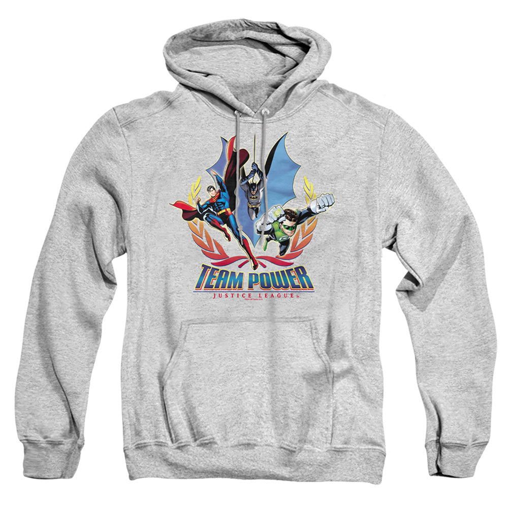 Justice League Of America Team Power Mens Hoodie Athletic Heather Officially Licensed