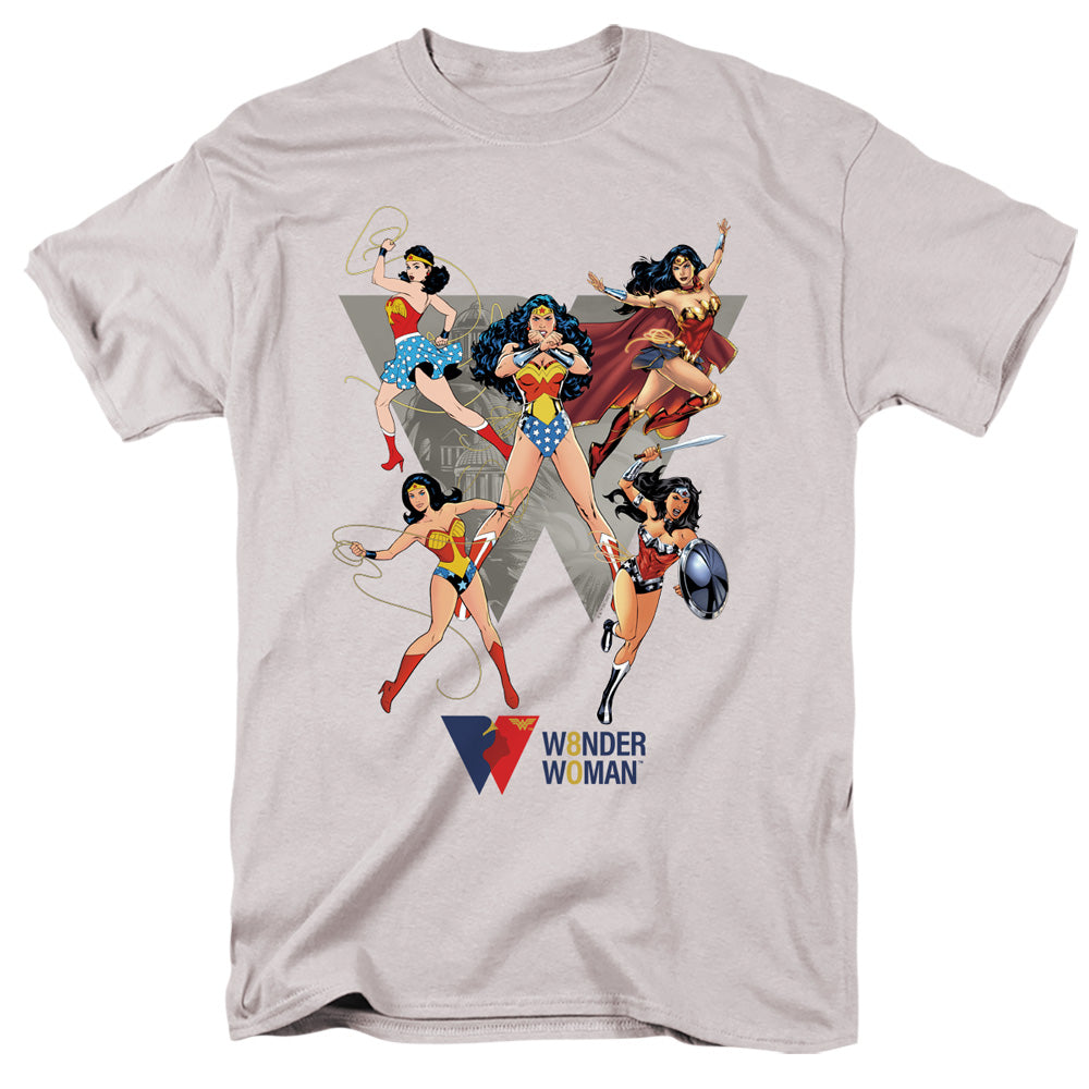 Wonder Woman Ww Through The Ages Mens T Shirt Silver Officially Licensed